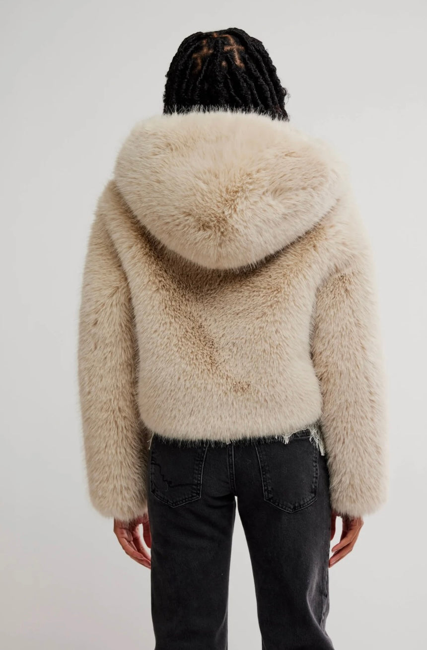 FREE PEOPLE Louder Please Fur in Ivory